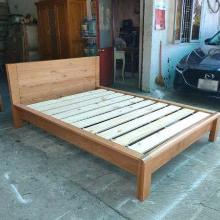 Giường Nhật 02 - 1m4 : Giường Ngủ Gỗ Sồi